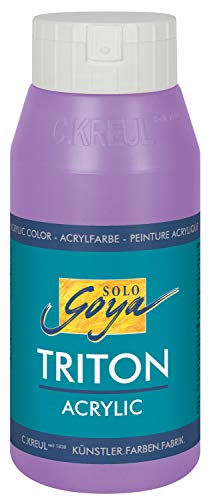 KREUL 17043 - Solo Goya Triton Acrylfarbe flieder, 750 ml Flasche, schnell und matt trocknend, Farbe auf Wasserbasis, in Studioqualität, vielseitig einsetzbar, gut deckend und ergiebig von Kreul