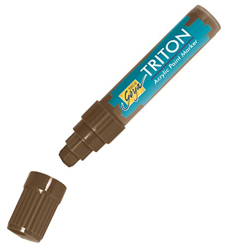 KREUL 17916 - Solo Goya Triton Acrylic Paint Marker, havannabraun, Künstlerstift mit Acrylfarbe auf Wasserbasis, matt auftrocknend, formstabile Keilspitze ca. 15 mm für große Flächen von Kreul