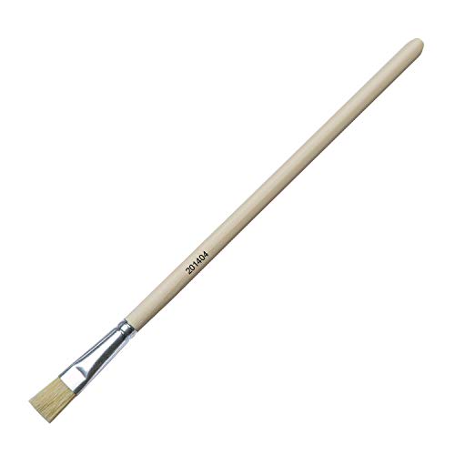 KREUL 201404 - Solo Goya Künstlerpinsel Borste, Pinsel mit Besatz aus weißer Chinaborste, für Studenten und Einsteiger geeignet, naturbelassener Stiel, Flachpinsel Größe 4 von Kreul