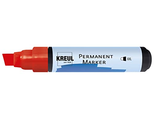 KREUL 48012 - Permanentmarker XXL, rot, Strichstärke 4 - 12 mm, für extrabreites Markieren, zum Beschriften und Gestalten für Grafiker, Industrieanwender, Kunst und Hobby von Kreul