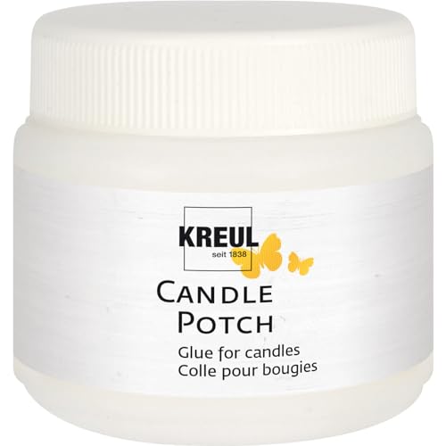 KREUL 49051 - Candle Potch, 150 ml, transparenter Serviettenkleber & Lack für Gestaltungen auf Kerzen & Wachsplatten, auf Wasserbasis, Serviettentechnik von Kreul