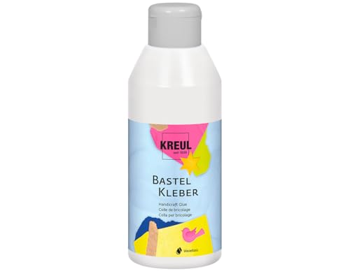 KREUL 49361 - Bastelkleber transparent, 250 ml, auf Wasserbasis, lösungsmittelfrei, für viele verschiedene Materialien von Kreul