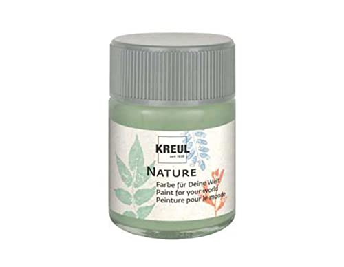 KREUL 49428 - Nature Eukalyptus im 50 ml Glas, wasserbasierte Farbe, aus nachhaltigen, natürlichen Rohstoffen, cremig, schnelltrocknend und lichtecht, für zahlreiche Untergründe von Kreul