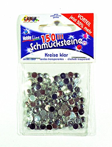 KREUL 49624 - Schmucksteine Kreise, 150 klare Steine, für die Gestaltung von modischen Accessoires und zur Gestaltung im Home Deco Bereich von Kreul