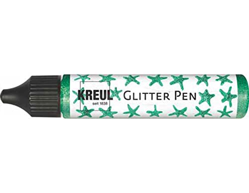 KREUL 49844 - Glitter Pen grün, Glitzer Effektfarbe im handlichen 29 ml Pen, zum Verzieren, Beschriften und Dekorieren von vielfältigen Materialien, hergestellt auf Wasserbasis von Kreul