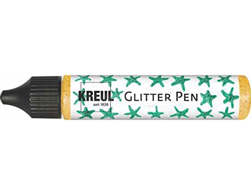 KREUL 49847 - Glitter Pen gold, Glitzer Effektfarbe im handlichen 29 ml Pen, zum Verzieren, Beschriften und Dekorieren von vielfältigen Materialien, hergestellt auf Wasserbasis von Kreul