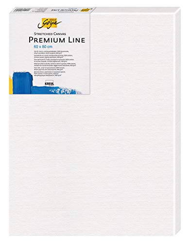 KREUL 506080 - Solo Goya Stretched Canvas Premium Line, Keilrahmen 60 x 80 cm in Premiumqualität, Leinwand aus Baumwolle 4 fach grundiert, ideal für Öl-, Acryl- und Gouachefarben von Kreul