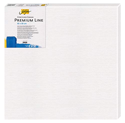 KREUL 509090 - Solo Goya Stretched Canvas Premium Line, Keilrahmen 90 x 90 cm in Premiumqualität, Leinwand aus Baumwolle 4 fach grundiert, ideal für Öl-, Acryl- und Gouachefarben von Kreul