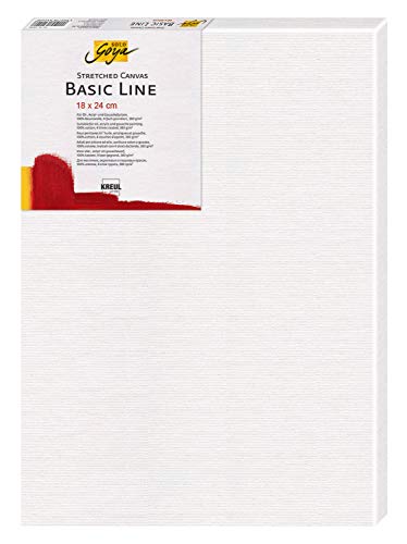 KREUL 61824 - Solo Goya Stretched Canvas Basic Line, Keilrahmen 18 x 24 cm, mit Leinwand aus Baumwolle 4 fach grundiert, ideal für Öl-, Acryl- und Gouachefarben von Kreul