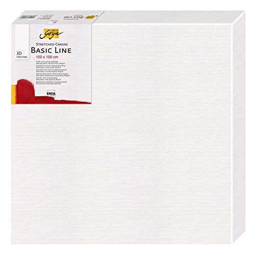 KREUL 641001 - Solo Goya 3D Stretched Canvas Basic Line, Keilrahmen 100 x 100 cm, extra tief ca. 3,8 cm, 100 % Baumwolle 4 fach grundiert, ideal für Öl-, Acryl- und Gouachefarben von Kreul