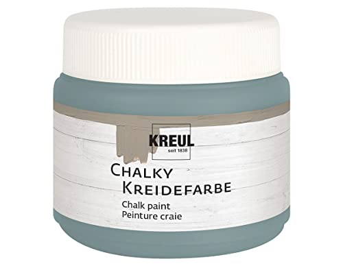 KREUL 75317 - Chalky Kreidefarbe, Sir Petrol in 150 ml Kunststoffdose, sanft - matte Farbe, cremig deckend, schnelltrocknend, für Effekte im Used Look von Kreul