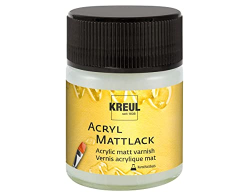 KREUL 79409 - Acryl Mattlack auf Kunstharzbasis, 50 ml Glas, matt transparent, Schutz- und Überzugslack für durchgetrocknete Aufmalungen, für Innen und Außen geeignet von Kreul