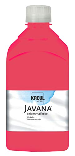 KREUL 8103-1LTR - Javana Seidenmalfarbe 1 l Flasche, rot, hochpigmentierte und brillante Farbe auf Wasserbasis, mit fließend flüssigem Charakter, dringt tief in die Fasern ein von Kreul