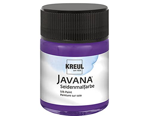 KREUL 8105 - Javana Seidenmalfarbe im 50 ml Glas, violett, hochpigmentierte und brillante Farbe auf Wasserbasis, mit fließend flüssigem Charakter, dringt tief in die Fasern ein von Kreul