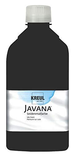 KREUL 8108-1LTR - Javana Seidenmalfarbe 1 l Flasche, schwarz, hochpigmentierte und brillante Farbe auf Wasserbasis, mit fließend flüssigem Charakter, dringt tief in die Fasern ein von Kreul