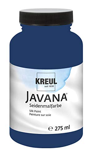 KREUL 8110-275 - Javana Seidenmalfarbe 275 ml, marineblau, hochpigmentierte und brillante Farbe auf Wasserbasis, mit fließend flüssigem Charakter, dringt tief in die Fasern ein von Kreul