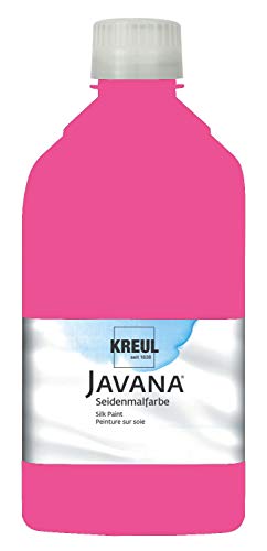 KREUL 8114-1LTR - Javana Seidenmalfarbe 1 l Flasche, pink, hochpigmentierte und brillante Farbe auf Wasserbasis, mit fließend flüssigem Charakter, dringt tief in die Fasern ein von Kreul