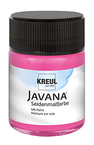 KREUL 8114 - Javana Seidenmalfarbe im 50 ml Glas, pink, hochpigmentierte und brillante Farbe auf Wasserbasis, mit fließend flüssigem Charakter, dringt tief in die Fasern ein KREUL 8114 - Javana Seidenmalfarbe im 50 ml Glas, pink, hochpigmentierte und brillante Farbe auf Wasserbasis, mit fließend flüssigem Charakter, dringt tief in die Fasern ein von Kreul