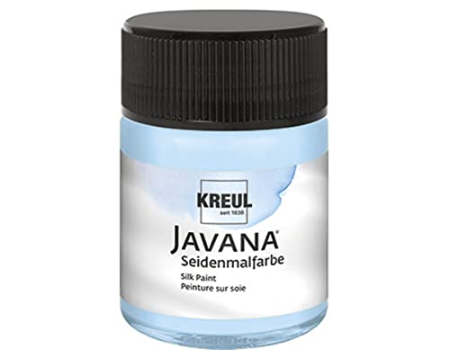 KREUL 8133 - Javana Seidenmalfarbe im 50 ml Glas, himmelblau, hochpigmentierte und brillante Farbe auf Wasserbasis, mit fließend flüssigem Charakter, dringt tief in die Fasern ein von Kreul