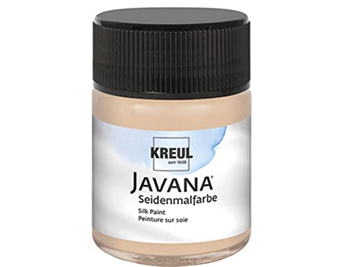 KREUL 8199 - Javana Seidenmalfarbe im 50 ml Glas, beige, hochpigmentierte und brillante Farbe auf Wasserbasis, mit fließend flüssigem Charakter, dringt tief in die Fasern ein von Kreul