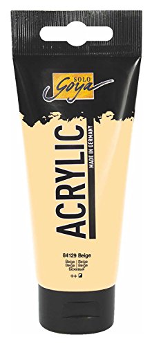 KREUL 84129 - Solo Goya Acrylic, 100 ml Tube in beige, cremige vielseitig einsetzbare Acrylfarbe in Studienqualität, auf Wasserbasis, schnell und matt trocknend, gut deckend, wasserfest von Kreul