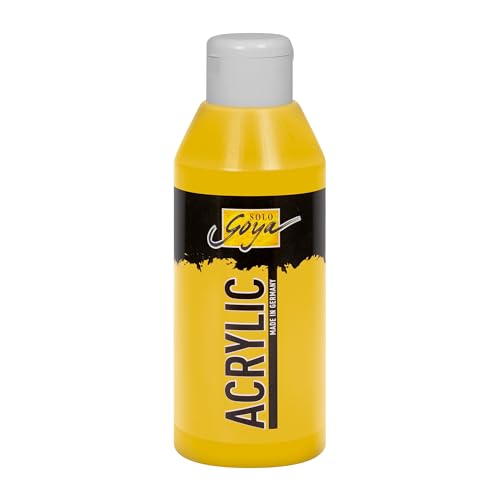 KREUL 84228 - Solo Goya Acrylic gold, 250 ml Flasche, cremige vielseitig einsetzbare Acrylfarbe in Studienqualität, auf Wasserbasis, schnell und matt trocknend, gut deckend, wasserfest von Kreul