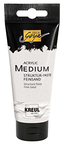 KREUL 85801 - Solo Goya Acrylic Medium, 100 ml Tube, weiß, Strukturpaste Feinsand, pastose Spachtelmasse, mit feinkörniger sandartiger Oberflächenstruktur, einfärb- und übermalbar von Kreul