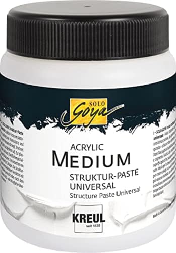 KREUL 85905 - Solo Goya Acrylic Medium, 250 ml Dose, weiß, Strukturpaste Universal, pastose Spachtelmasse, einfärb- und übermalbar, trocknet matt und deckend auf von Kreul