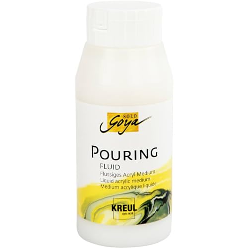 KREUL 87210 - Solo Goya Pouring Fluid, 750 ml Flasche, flüssiges Acrylmedium für Gieß- und Fließtechniken, auf Wasserbasis, optimiert das Fließverhalten von Acrylfarben von Kreul