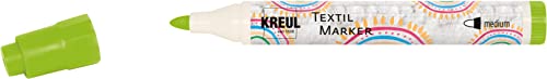 KREUL 90765 - Textil Marker medium, hellgrün, mit großer unempfindlicher Faserspitze, Strichstärke circa 2 bis 4 mm, Stoffmalstift für helle Stoffe und Textilien, waschecht nach Fixierung KREUL 90765 - Textil Marker medium, hellgrün, mit großer unempfindlicher Faserspitze, Strichstärke circa 2 bis 4 mm, Stoffmalstift für helle Stoffe und Textilien, waschecht nach Fixierung von Kreul