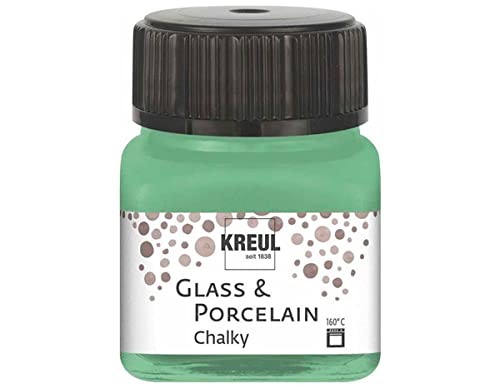 KREUL 16640 - Glass & Porcelain Chalky Rosemary Green, 20 ml Glas, sanft - matte Glas- und Porzellanmalfarbe auf Wasserbasis, schnelltrocknend, deckend von Kreul