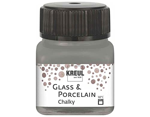 KREUL 16643 - Glass & Porcelain Chalky Smoky Stone, 20 ml Glas, sanft - matte Glas- und Porzellanmalfarbe auf Wasserbasis, schnelltrocknend, deckend von Kreul