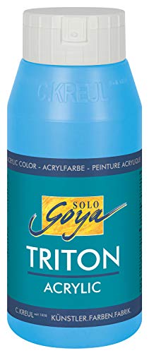 KREUL 17036 - Solo Goya Triton Acrylfarbe lichtblau, 750 ml Flasche, schnell und matt trocknend, Farbe auf Wasserbasis, in Studioqualität, vielseitig einsetzbar, gut deckend und ergiebig von Kreul