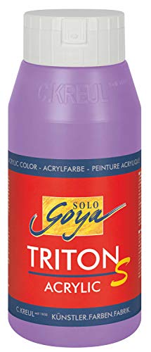 KREUL 17318 - Solo Goya Triton S Acrylfarbe flieder, 750 ml Flasche, schnell trocknend mit Glanzeffekt, Farbe auf Wasserbasis, in Studioqualität, vielseitig einsetzbar, gut deckend und ergiebig von Kreul