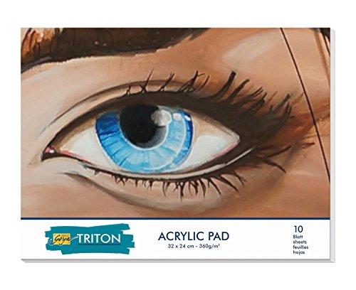 Kreul 17995 - Solo Goya Triton Acrylic Pad, 10 Blatt, 300 g/qm, 24 x 32 cm, Zeichenblock mit hochwertigem Acrylpapier speziell für die Solo Goya Triton Acrylfarbe und die Paint Marker von Kreul