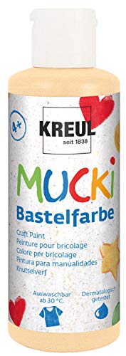 Kreul 24104 - Mucki Bastelfarbe für Kinder, 80 ml in hautfarbe, Kindermalfarbe auf Wasserbasis, parabenfrei, glutenfrei, laktosefrei und vegan, auswaschbar, vermalbar mit Pinsel und Schwamm von Kreul