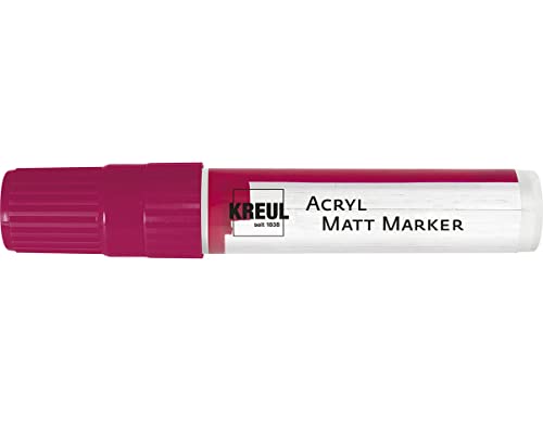 KREUL 46215 - Acryl Matt Marker XXL, mit Keilspitze ca. 15 mm, magenta, matte, permanente Acrylfarbe auf Wasserbasis, für puristische Elemente von Kreul