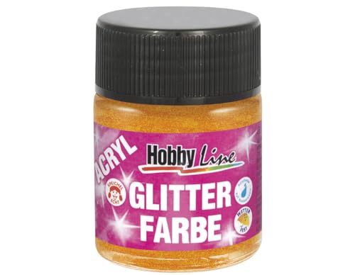 Kreul 76177 - Acryl - Glitterfarbe Glitter - 50 ml, orange von Kreul