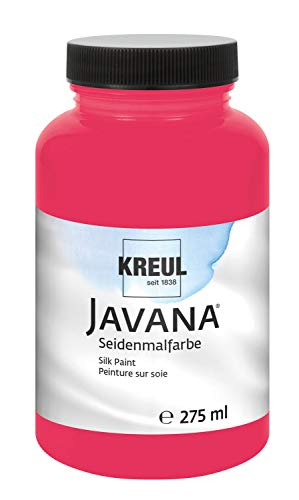 KREUL 8103-275 - Javana Seidenmalfarbe 275 ml, rot, hochpigmentierte und brillante Farbe auf Wasserbasis, mit fließend flüssigem Charakter, dringt tief in die Fasern ein von Kreul