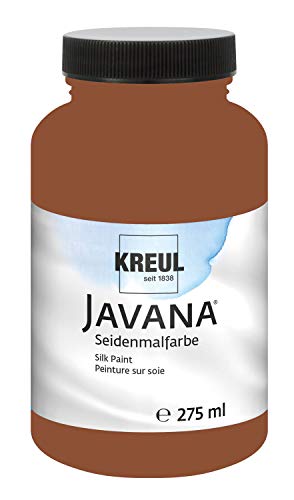 KREUL 8107-275 - Javana Seidenmalfarbe 275 ml, braun, hochpigmentierte und brillante Farbe auf Wasserbasis, mit fließend flüssigem Charakter, dringt tief in die Fasern ein von Kreul