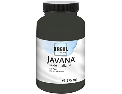 KREUL 8108-275 - Javana Seidenmalfarbe 275 ml, schwarz, hochpigmentierte und brillante Farbe auf Wasserbasis, mit fließend flüssigem Charakter, dringt tief in die Fasern ein von Kreul