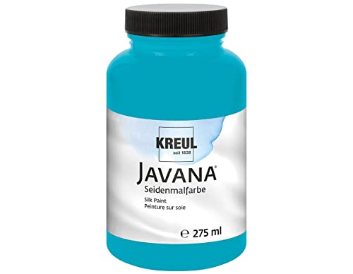 KREUL 8113-275 - Javana Seidenmalfarbe 275 ml, türkis, hochpigmentierte und brillante Farbe auf Wasserbasis, mit fließend flüssigem Charakter, dringt tief in die Fasern ein von Kreul