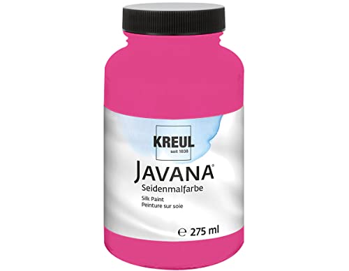 KREUL 8114-275 - Javana Seidenmalfarbe 275 ml, pink, hochpigmentierte und brillante Farbe auf Wasserbasis, mit fließend flüssigem Charakter, dringt tief in die Fasern ein von Kreul