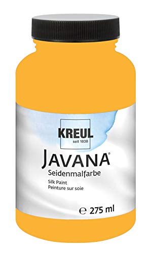 KREUL 8192-275 - Javana Seidenmalfarbe 275 ml, maisgelb, hochpigmentierte und brillante Farbe auf Wasserbasis, mit fließend flüssigem Charakter, dringt tief in die Fasern ein von Kreul