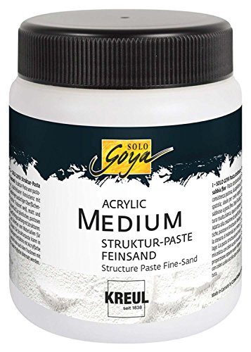 KREUL 85805 - Solo Goya Acrylic Medium, 250 ml Dose, weiß, Strukturpaste Feinsand, pastose Spachtelmasse, mit feinkörniger sandartiger Oberflächenstruktur, einfärb- und übermalbar von Kreul