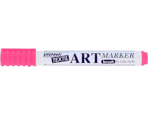 Kreul 90604 - Javana Textil Artmarker, brillanter Stoffmalstift für helle Stoffe mit universell einsetzbarer Pinselspitze ca. 1 - 3 mm, pastellpink von Kreul