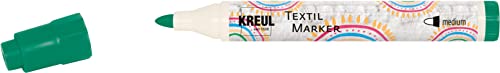 KREUL 90766 - Textil Marker medium, Grün, Strichstärke circa 2 bis 4 mm, Stoffmalstift für helle Stoffe & Textilien, waschecht nach Fixierung von Kreul