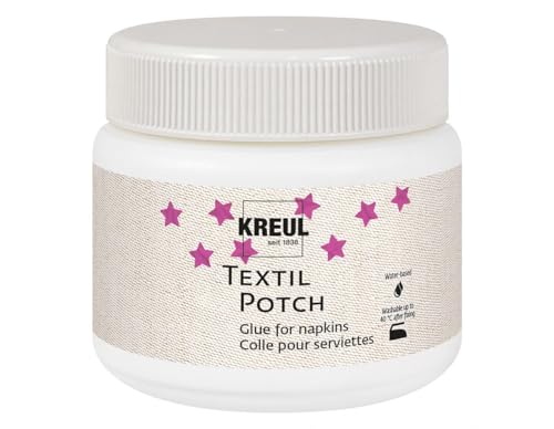 KREUL 90981 - Javana Textil Potch, 150 ml, transparentes Fluid auf Wasserbasis, für Serviettentechnik auf Textilien wie Kissenhüllen, Tischdecken, Rucksäcke oder Baumwolltaschen von Kreul