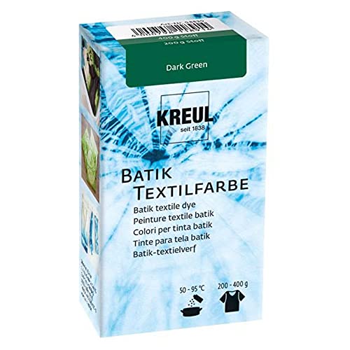 KREUL 98539 - Batik-Textilfarbe Dark Green, 70 g, Farbpulver zum Batiken und Färben von Textilien von Kreul