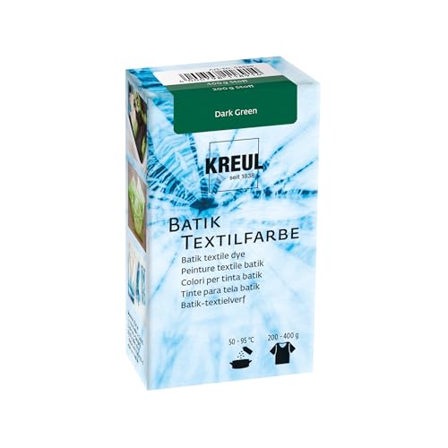 KREUL 98539 - Batik-Textilfarbe Dark Green, 70 g, Farbpulver zum Batiken und Färben von Textilien von Kreul